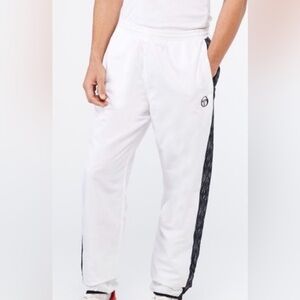 Sergio Tacchini White Joggers with Black Side Stripes